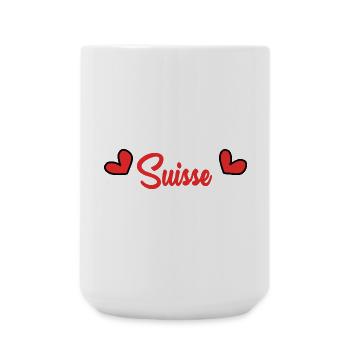 SCHWEIZ. LAND. GENF. HUMOR. FLAGGE. GENF - Große Tasse 440 ml - Weiß - Vorne