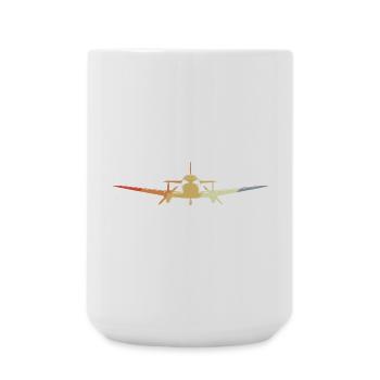 Düsenflugzeug Vintage Look - Große Tasse 440 ml - Weiß - Vorne