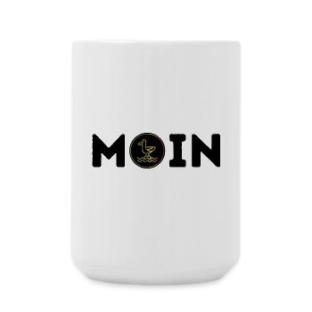 Moin mit Möwe - Große Tasse 440 ml - Weiß - Vorne