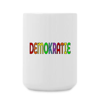 SCHRIFTZUG DEMOKRATIE - Große Tasse 440 ml - Weiß - Vorne