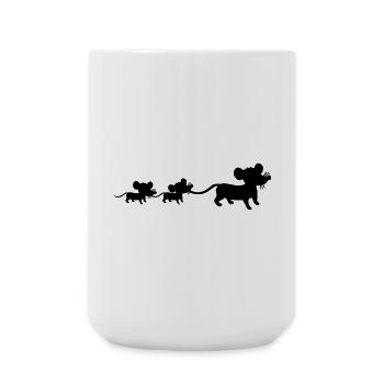 Souris Famille Maman Papa 2 Enfants Maman Silhouette - Grande tasse 440 ml - blanc - Devant