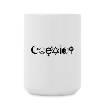 Coexist Symbol Shirt – Frieden Vielfalt Tolleranz - Große Tasse 440 ml - Weiß - Vorne