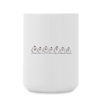 Hühner auf der Hühnerstange - Große Tasse 440 ml - Weiß - Vorne