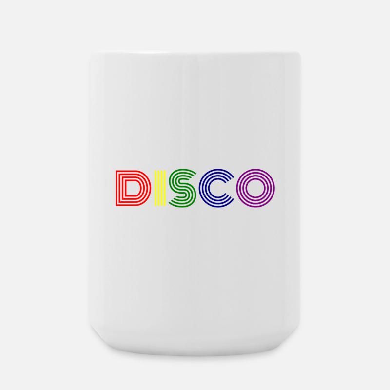 Disco Neon Stripes Retro - Large Mug 440 ml - white
