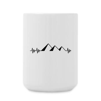 Heartbeat Pyramiden Ägypten Herz Egypt Geschenk - Große Tasse 440 ml - Weiß - Vorne