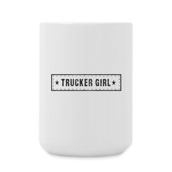 Fille de camionneur - Grande tasse 440 ml - blanc - Devant