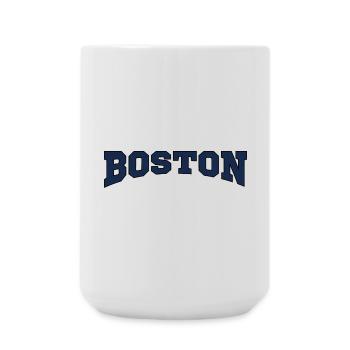 Boston Block Font Logo - Large Mug 440 ml - white - Front