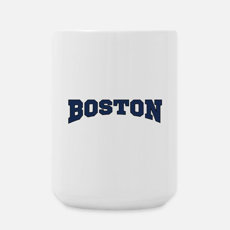 Boston Blockschrift Logo - Große Tasse 440 ml - Weiß
