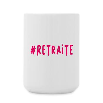 RETRAITE. BONNE RETRAITE. JOYEUSE RETRAITE - Grande tasse 440 ml - blanc - Devant