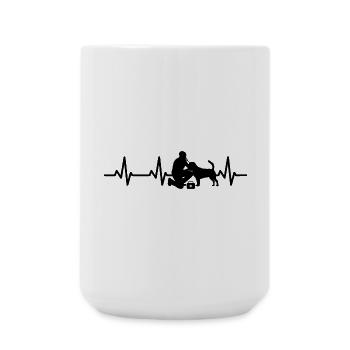 Tierarzt EKG Herzlinie - Große Tasse 440 ml - Weiß - Vorne