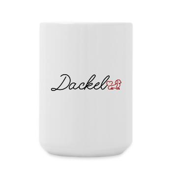 Herz Hund Linienkunst - Große Tasse 440 ml - Weiß - Vorne