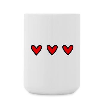 HERZ. HERZ. VALENTINSTAG. LIEBE. LIEBE. PAAR. - Große Tasse 440 ml - Weiß - Vorne