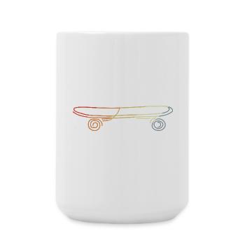 Vintage Skate Board Drawing - Large Mug 440 ml - white - Front