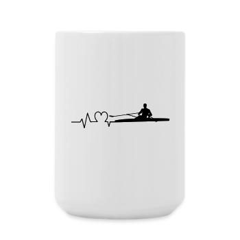 Rudern Herzschlag Ruderer Einer - Große Tasse 440 ml - Weiß - Vorne