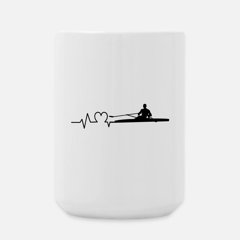 Rudern Herzschlag Ruderer Einer - Große Tasse 440 ml - Weiß