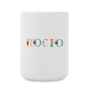 ROCIO name decorated with flowers - Large Mug 440 ml - white - Front