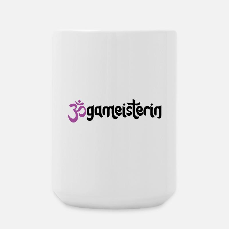 Jogameisterin - Typografisches OM (3-Farbig) - Große Tasse 440 ml - Weiß