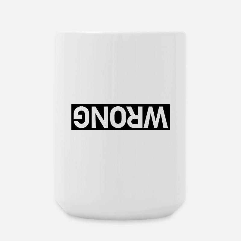 Wrong V2 Black and White by Falsches Design - Große Tasse 440 ml - Weiß