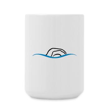 schwimmen - Große Tasse 440 ml - Weiß - Vorne