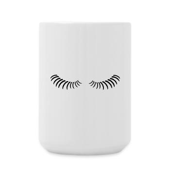 Eye lashes looking down. - Large Mug 440 ml - white - Front