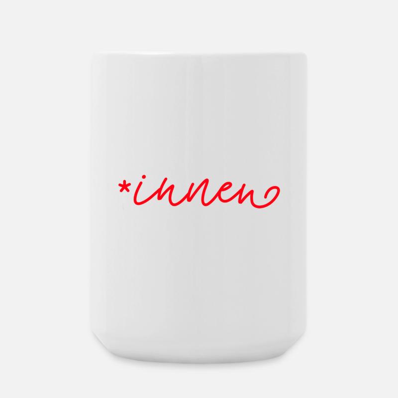 *innen - Gendersternchen - weibliche Form - Große Tasse 440 ml - Weiß