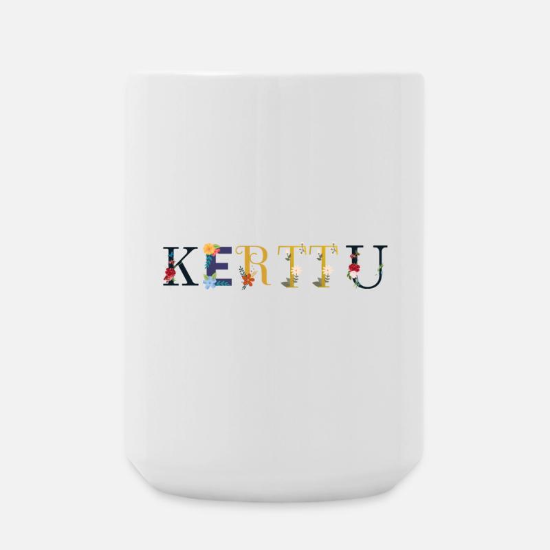 KERTTU name decorated with flowers - Large Mug 440 ml - white