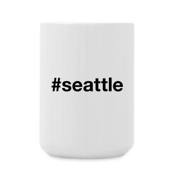 SEATTLE Hashtag Grunge - Große Tasse 440 ml - Weiß - Vorne