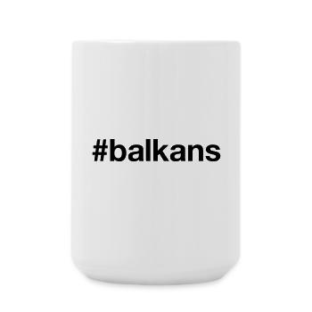 BALKANS Hashtag Balkan - Große Tasse 440 ml - Weiß - Vorne