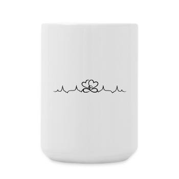 Heartbeat, two hearts with infinity symbol - Large Mug 440 ml - white - Front