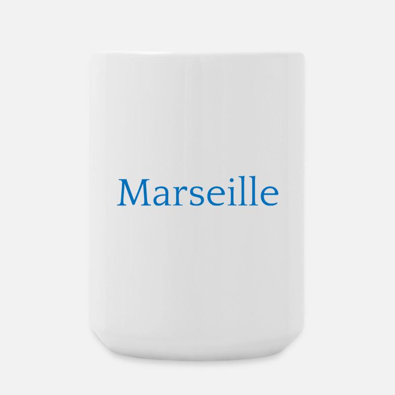 Marseille Frankreich Typografie Design - Große Tasse 440 ml - Weiß