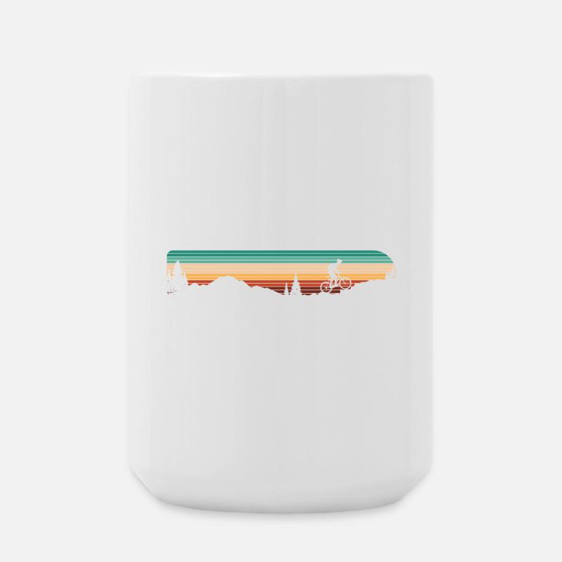 Silhouette du VTT au coucher du soleil - Grande tasse 440 ml - blanc