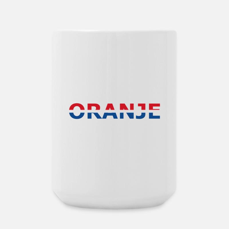 Orange in red, white, blue - Large Mug 440 ml - white