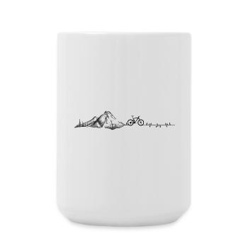 Heartbeat Mountainbike - Große Tasse 440 ml - Weiß - Vorne