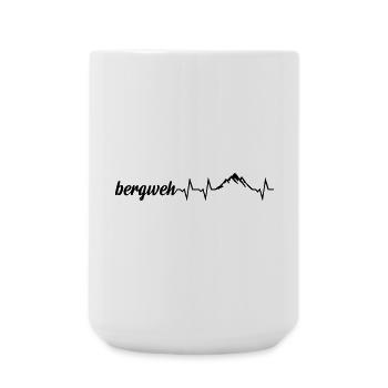 Bergweh Pulsschlag Berge - Exklusiv - Große Tasse 440 ml - Weiß - Vorne