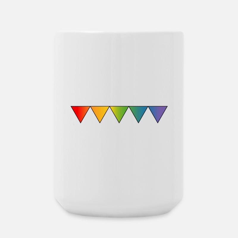 Rainbow queer triangles - Large Mug 440 ml - white