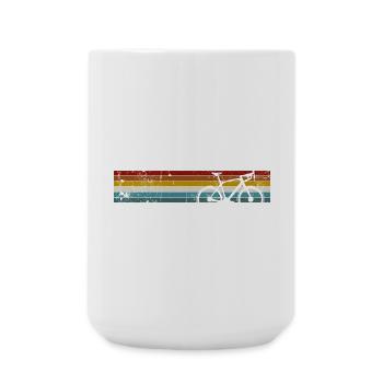 Regenbogen Streifen Fahrrad Silhouette - Große Tasse 440 ml - Weiß - Vorne