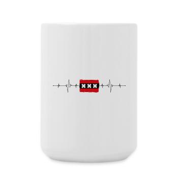 Amsterdam Flag Heartbeat - Large Mug 440 ml - white - Front