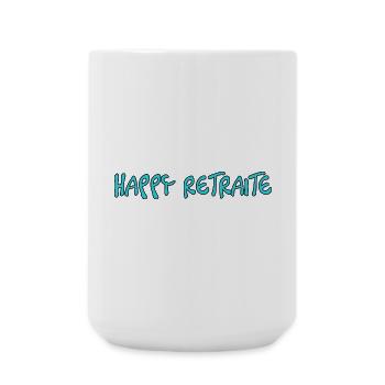 RETIREMENT. HAPPY RETIREMENT. HAPPY RETIREMENT. HEART - Large Mug 440 ml - white - Front