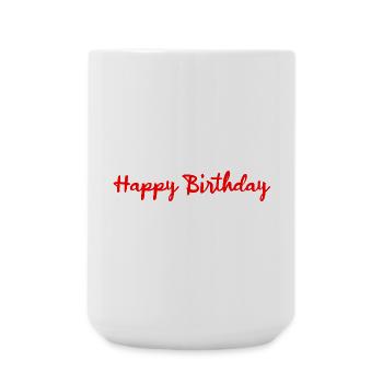 HAPPY BIRTHDAY. JOYEUX ANNIVERSAIRE. ANNIVERSAIRE. - Grande tasse 440 ml - blanc - Devant
