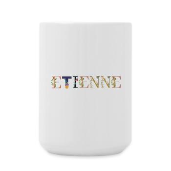 ETIENNE name adorned with flowers - Large Mug 440 ml - white - Front