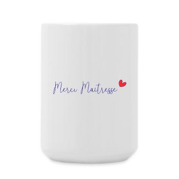 MISTRESS. HEART. MASTER. THANK YOU. THANK YOU MISTRESS. - Large Mug 440 ml - white - Front