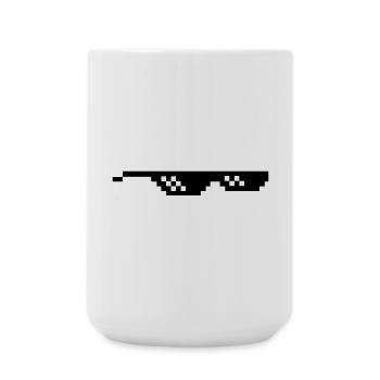 Deal with it Sonnenbrille Pixelbrille - Große Tasse 440 ml - Weiß - Vorne
