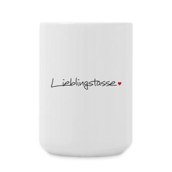 Lieblingstasse Herz Geschenkidee Kaffee Tee - Große Tasse 440 ml - Weiß - Vorne