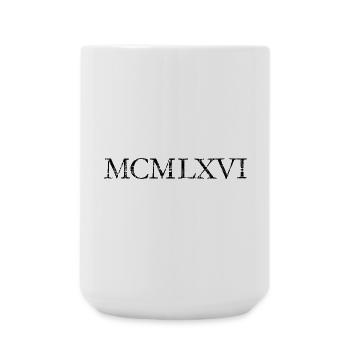 MCMLXVI né en 1966 année d'anniversaire romaine - Grande tasse 440 ml - blanc - Devant