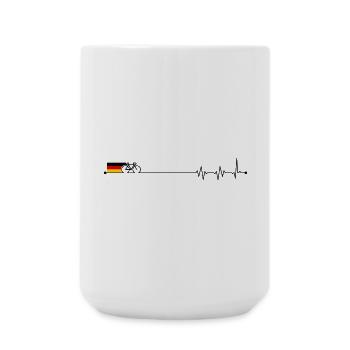Germany flag bicycle - Large Mug 440 ml - white - Front