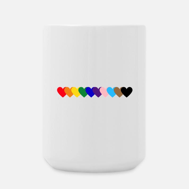 Regenbogen Herzen Pride - Große Tasse 440 ml - Weiß