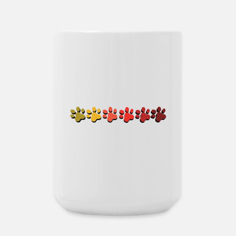 Hundepfoten Farbverlauf indischer Sommer - Große Tasse 440 ml - Weiß