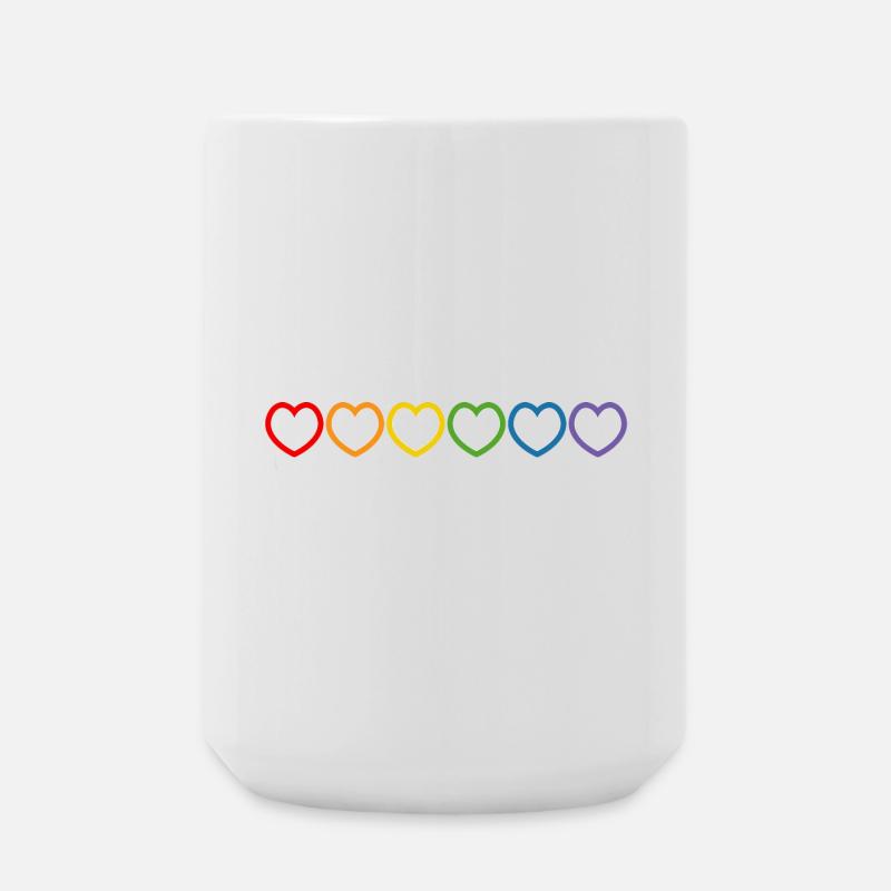 Regenbogen LGBT Herzen white lgbt tshirt - Große Tasse 440 ml - Weiß