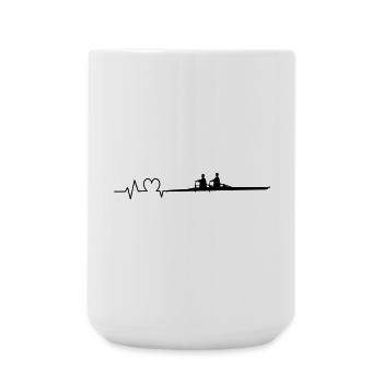 Rudern Herzschlag Doppelzweier - Große Tasse 440 ml - Weiß - Vorne