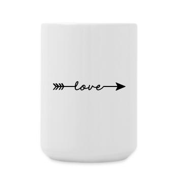 love arrow trend gift love in love - Large Mug 440 ml - white - Front
